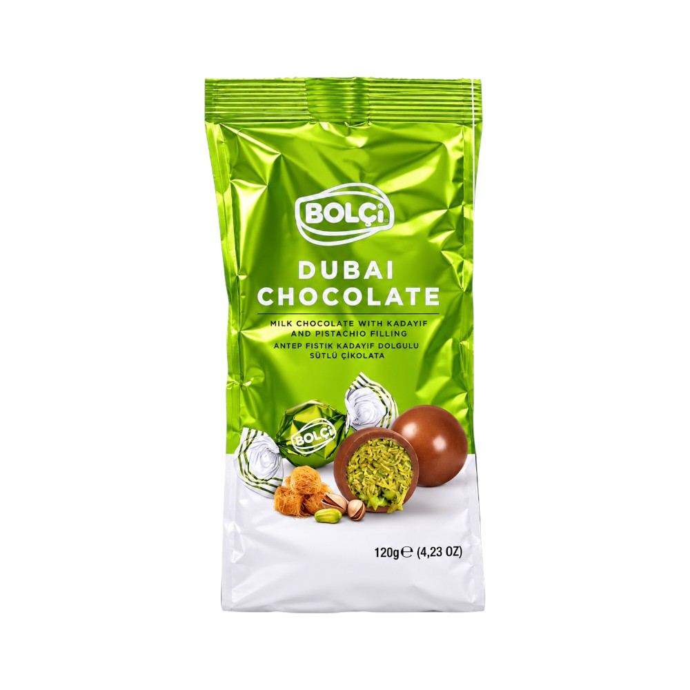BOLCI DUBAI CHOCOLATE KADAYIF PISTACHIO FILLING 120GM EC628