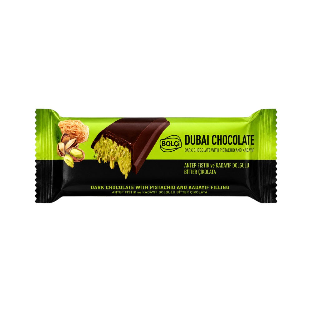 BOLCI DARK CHOCOLATE WITH PISTACHIO & KADAYIF FILLING 30 GM