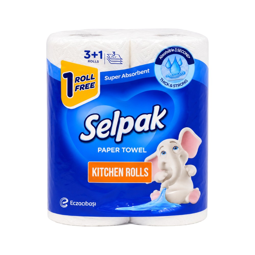 SELPAK KITCHEN TOWEL ROLL 3+1 PACK