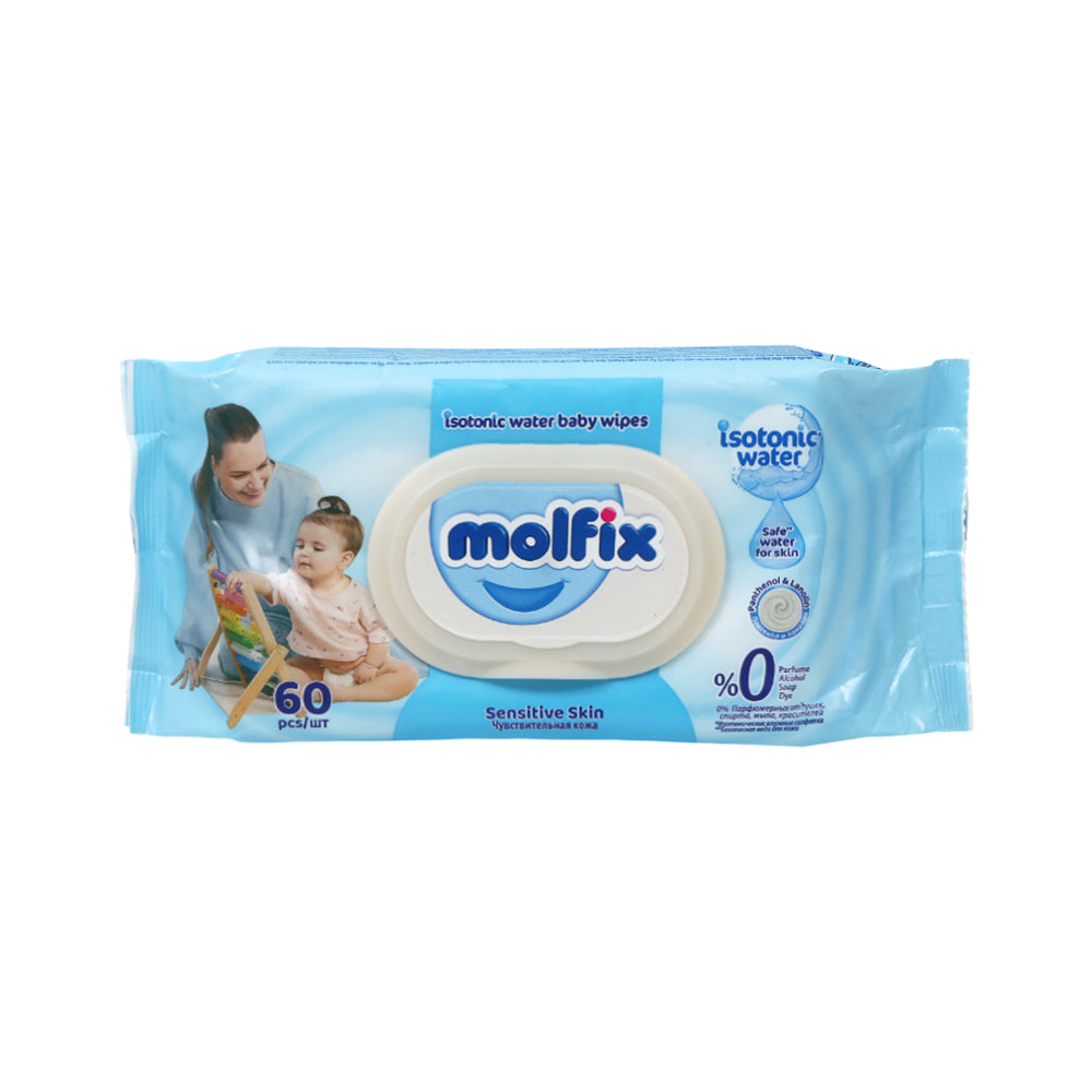 MOLFIX ISOTONIC WATER  SENSITIVE SKIN WIPES 60 PCS