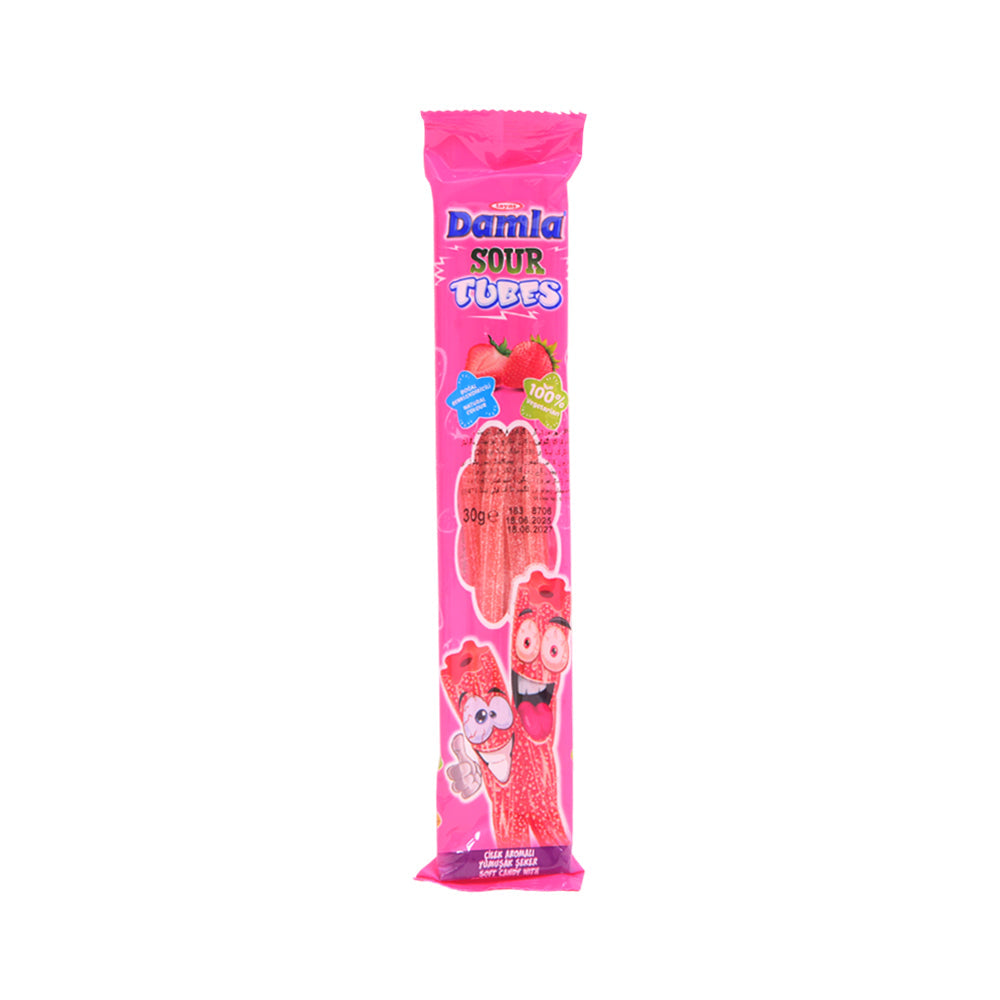 DAMLA SOUR TUBES STRAWBERRY FLAVOUR 30 GM
