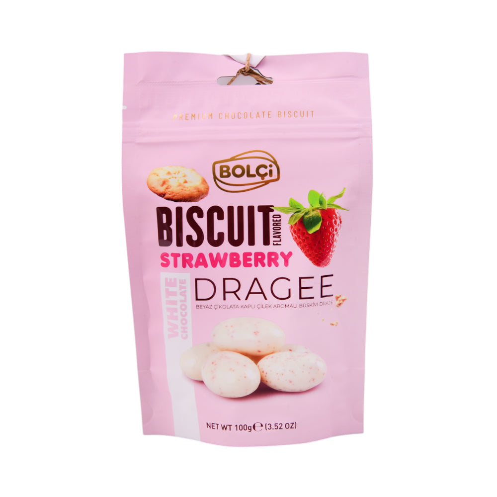 BOLCI WHITE CHOCOLATE BISCUIT STRAWBERRY DK152 100 GM