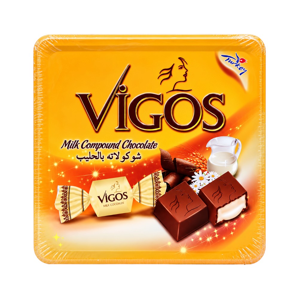 VIGOS MILK COMPOUND CHOCOLATE TIN 2053 600 GM
