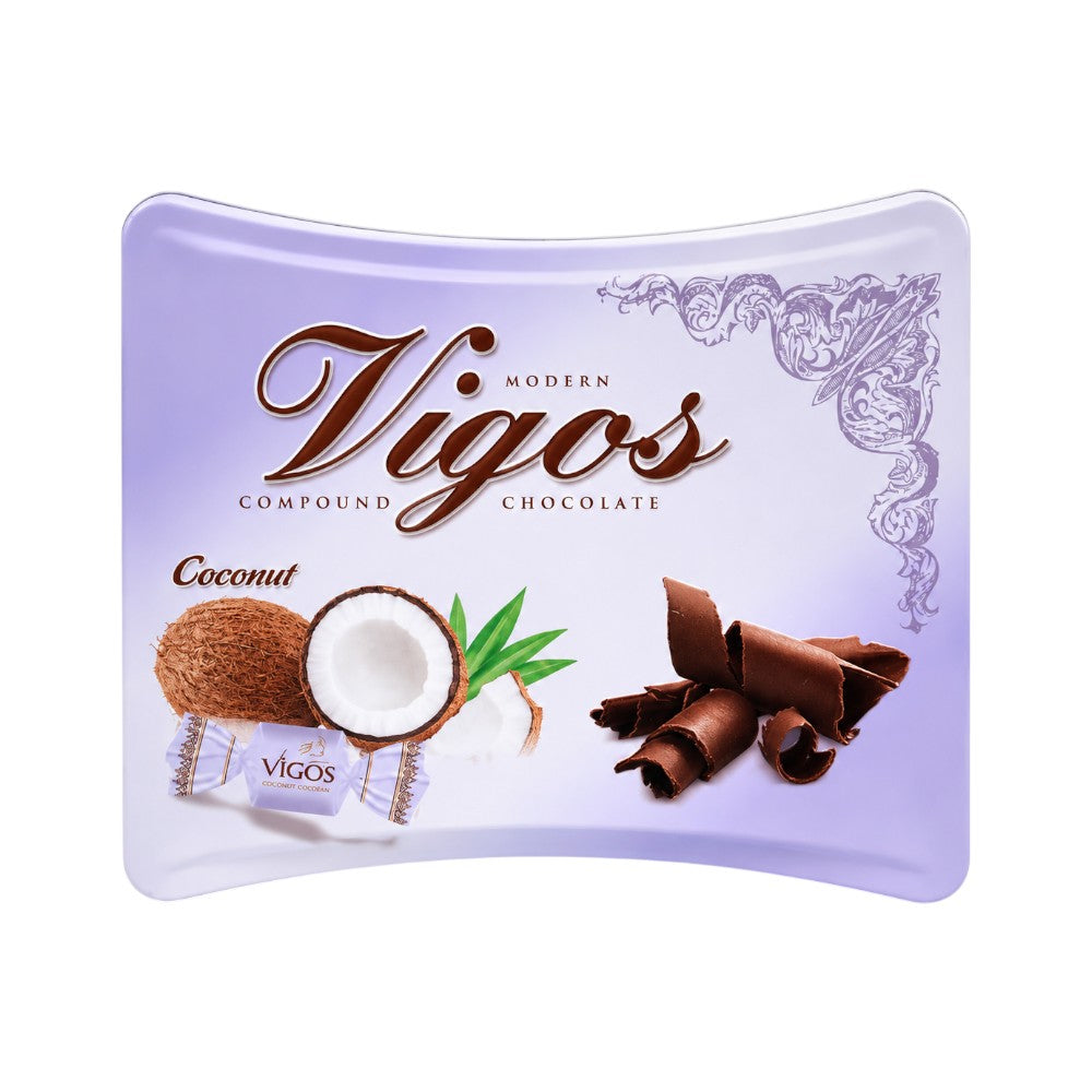 VIGOS COCONUT COMPOUND CHOCOLATE M TIN 2162 550 GM