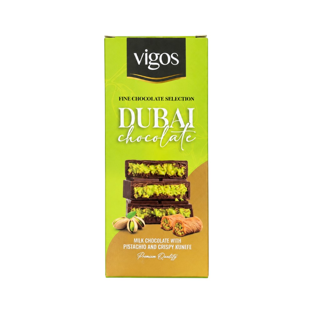 VIGOS PISTACHIO AND CRISPY KUNEFE CHOCOLATE  95 GM