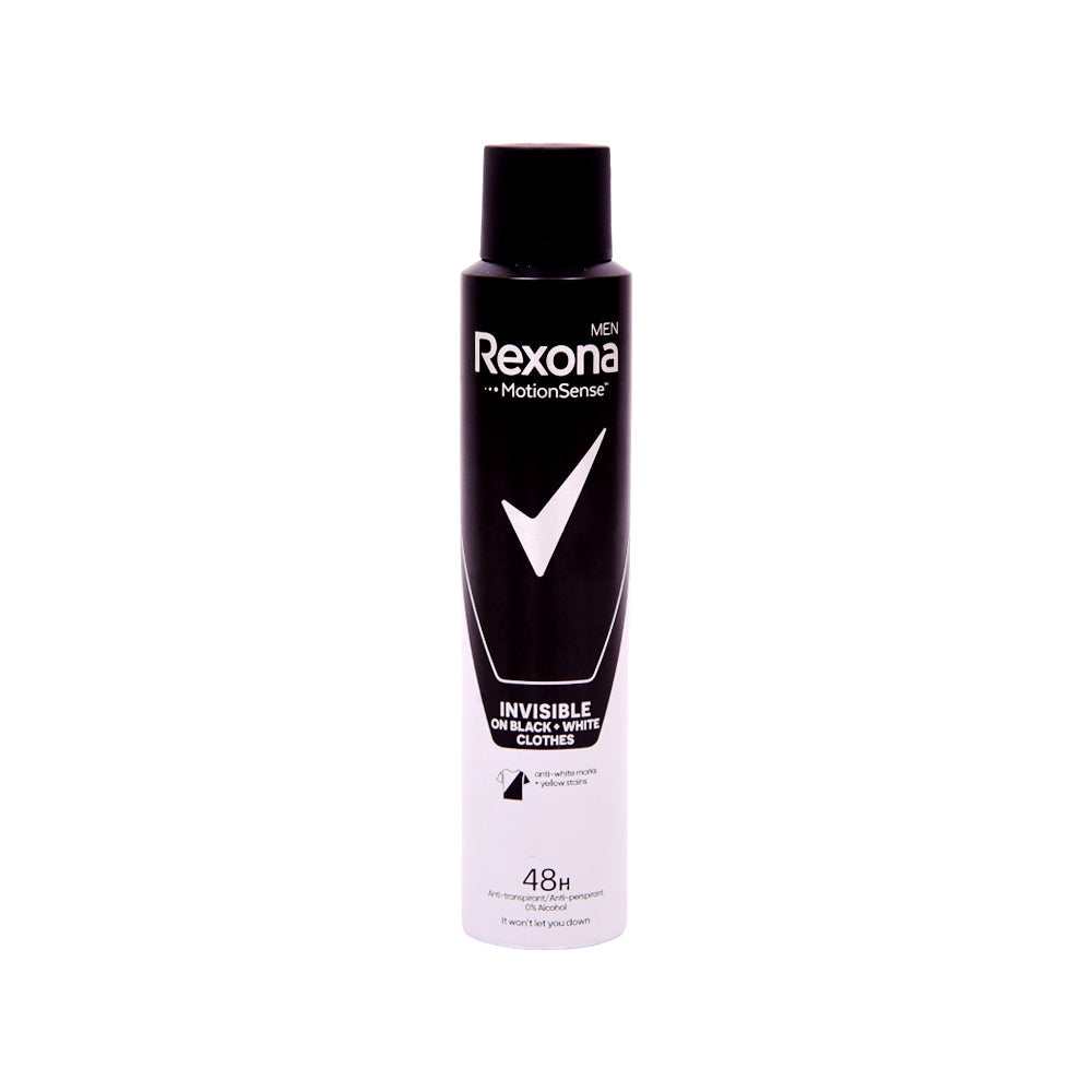 REXONA MEN DEODORANT INVISIBLE BLACK + WHITE 48H 200 ML
