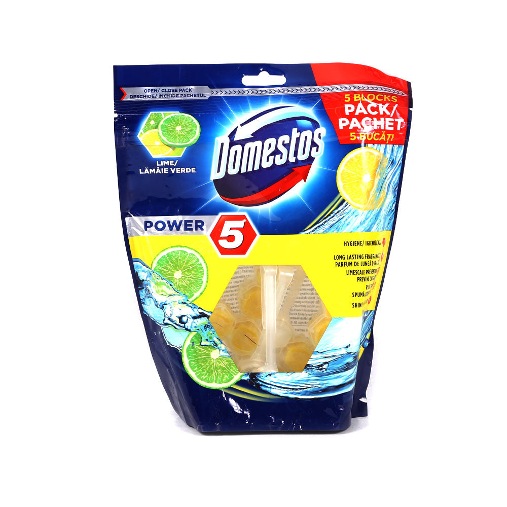 DOMESTOS AIR FRESHNER BLOCK POWER 5 LIME POUCH 5X55 GM