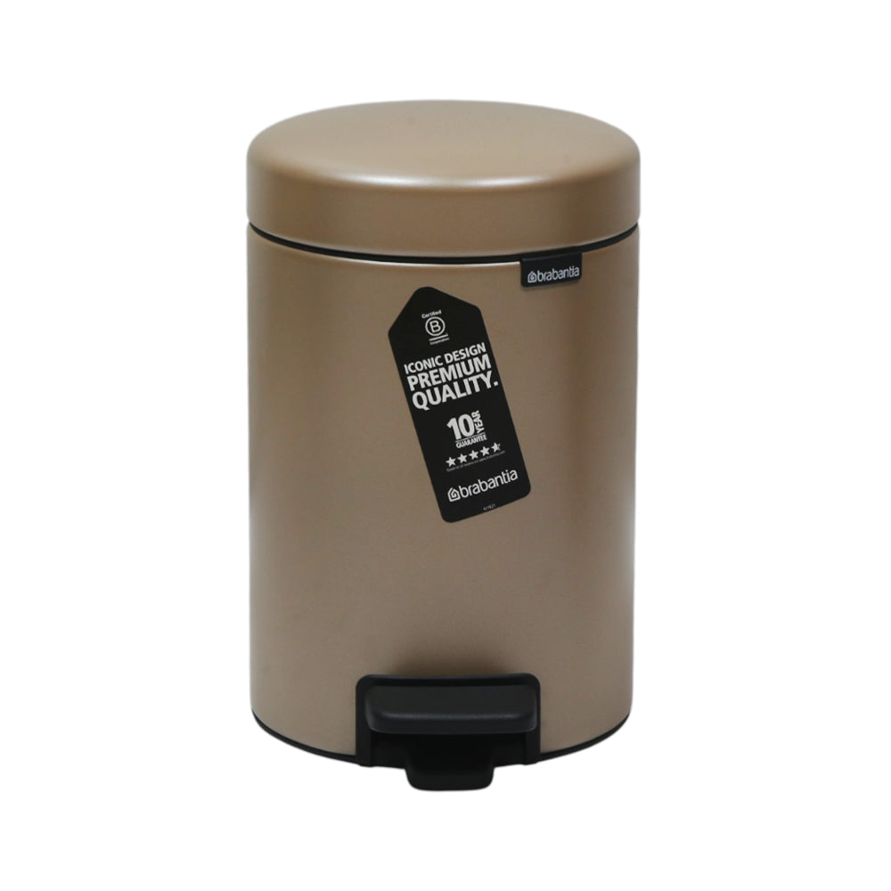 DUST BIN BRABANTIA 3 LTR 304408 METALLIC GOLD