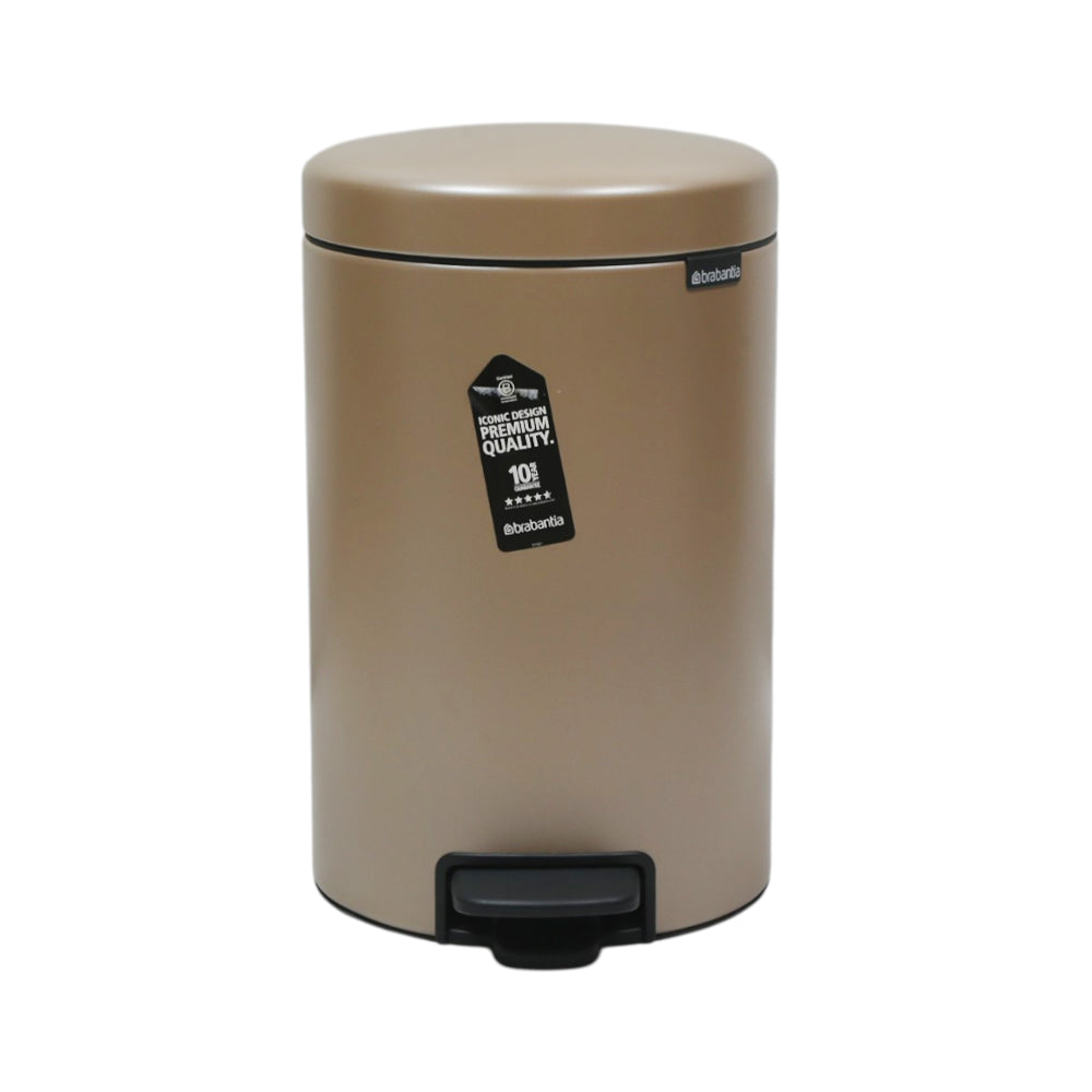 DUST BIN BRABANTIA 12 LTR 304446 METALLIC GOLD