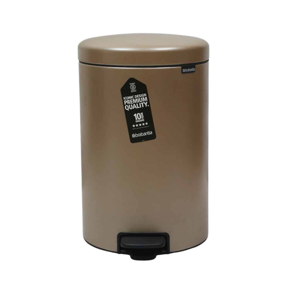 DUST BIN BRABANTIA 20 LTR 304460 METALLIC GOLD
