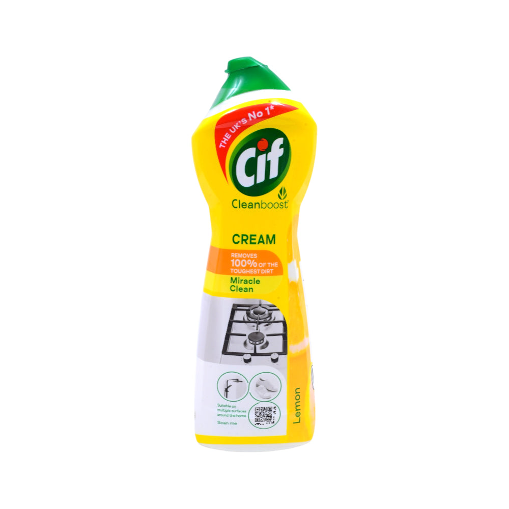 CIF DISH WASH CLEAN BOOST CREAM LEMON 750 ML