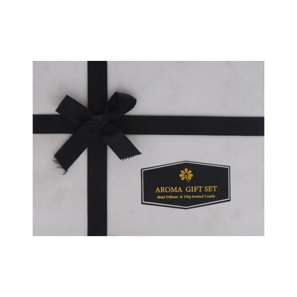 CANDLE 2PC GIFT SET WITH 4PC AROMA STICKS IR MC24T001