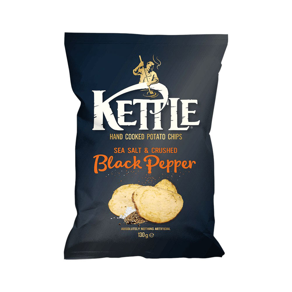 KETTLE CHIPS SEA & SALT BLACK PEPPER 130 GM