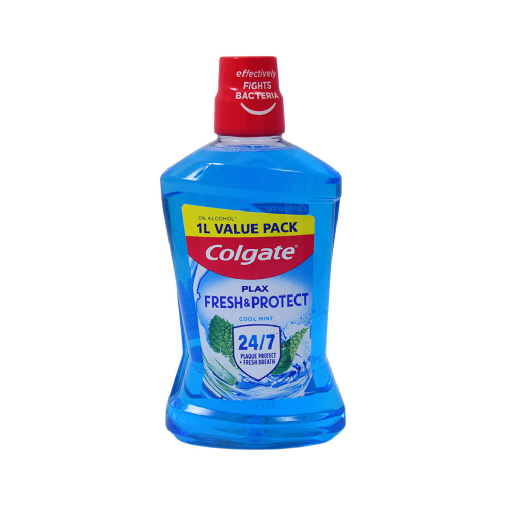 COLGATE MOUTH WASH FRESH & PROTECT COOL MINT PLAX 1 LTR