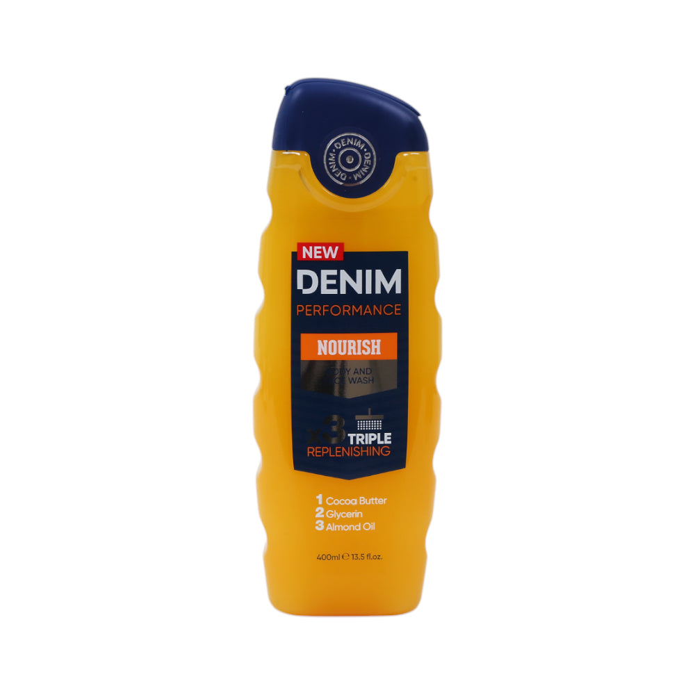 DENIM BODY & FACE WASH NOURISH TRIPLE REPLENISING 400 ML