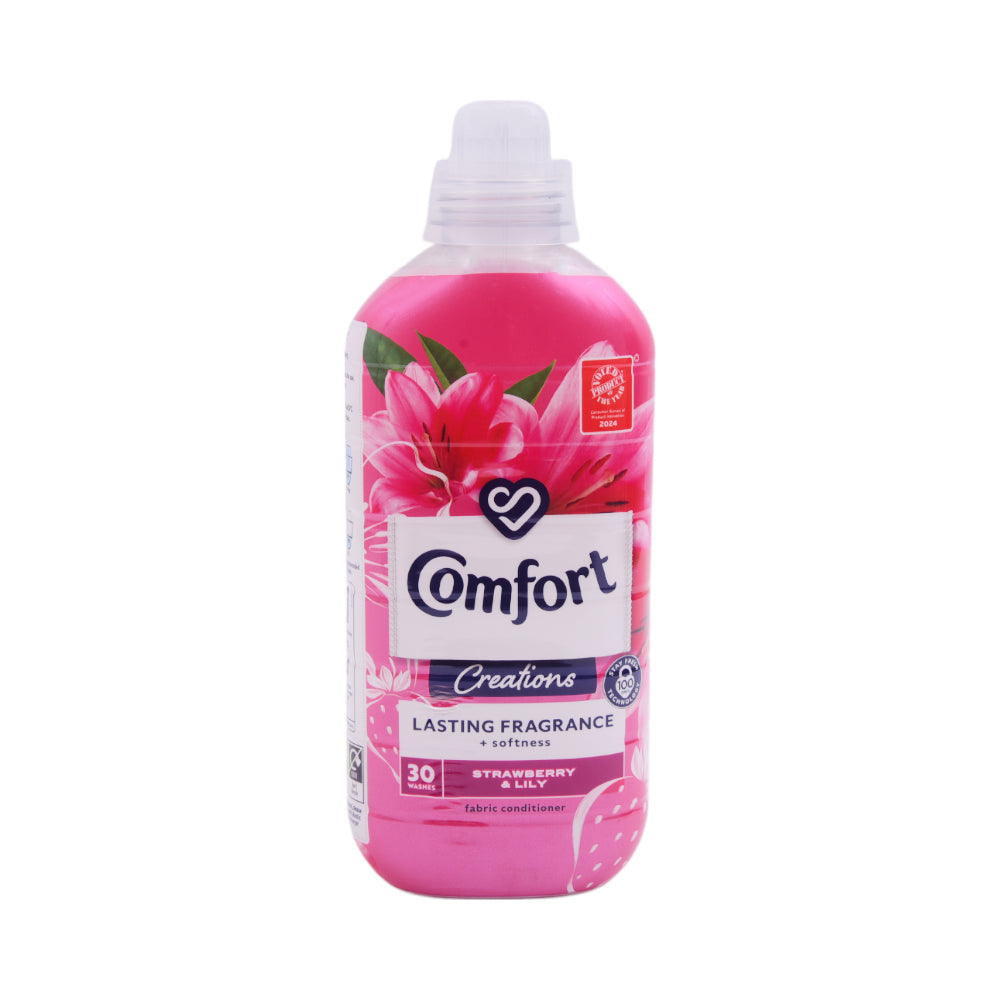 COMFORT FABRIC CONDITIONER STRAWBERRY LILY 30 WASH 900 ML