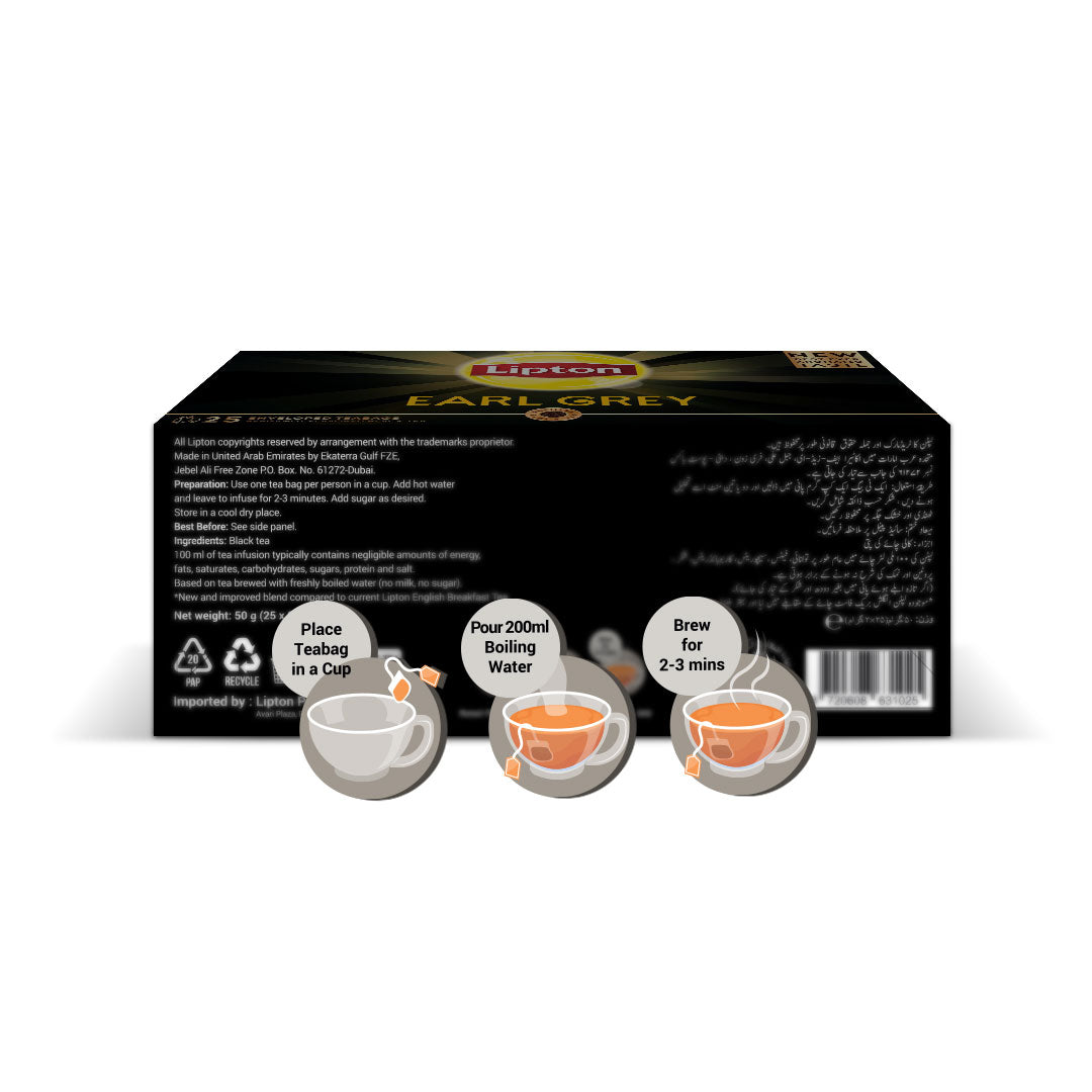 LIPTON EARL GREY 25 ENVELOPE TEA BAGS