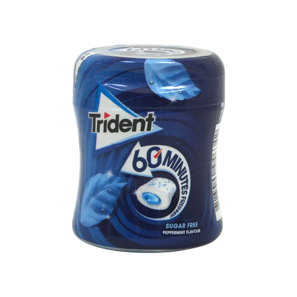 TRIDENT GUM FRESH PEPPERMINT SUGAR FREE JAR 82.6 GM