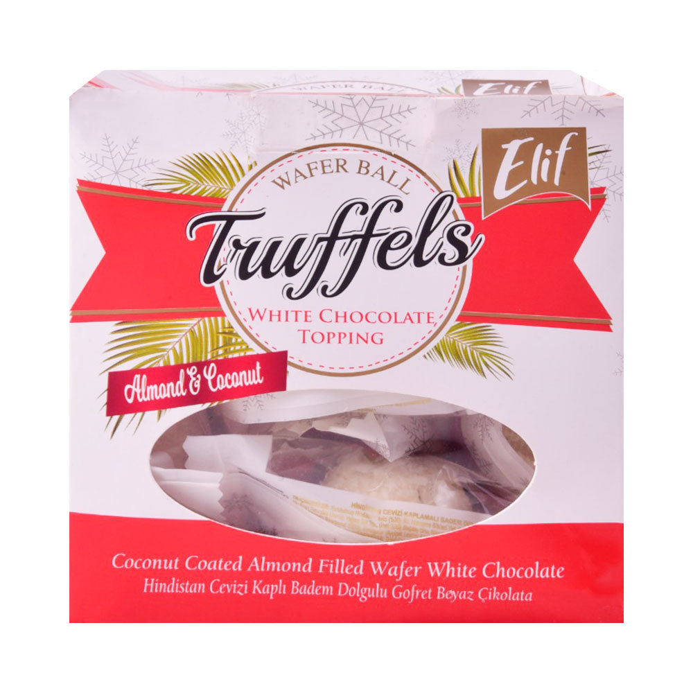 ELIF TRUFFELS WHITE CHOCOLATE ALMOND & COCONUT 150 GM