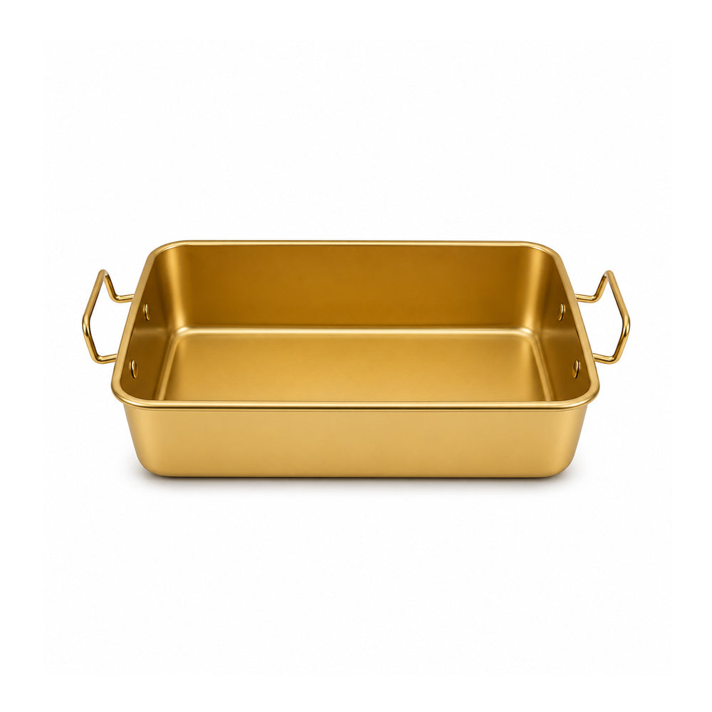 TRAY STEEL GOLDEN 25CM 25-25