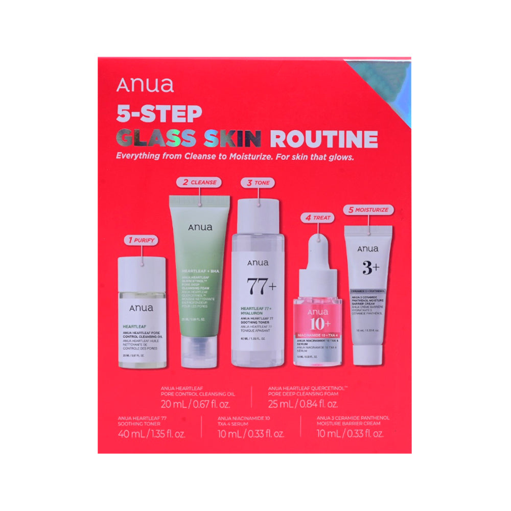 ANUA 5-STEP GLASS SKIN ROUTINE NEW