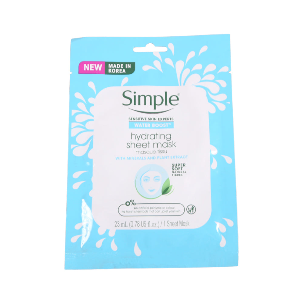 SIMPLE SHEET MASK HYDRATING MINERALS 1PC 23ML
