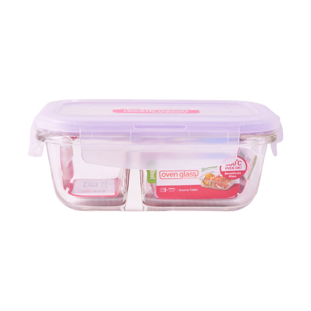 LOCK & LOCK OVENGLASS BOROSILICATE RECT W/DIVIDER 320ML LLLL