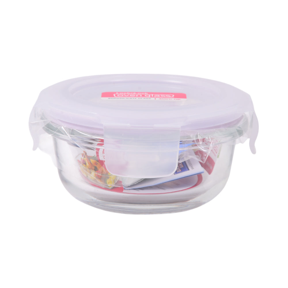 LOCK & LOCK BOROSEAL II HEAT RESISTANT GLASS ROUND 130ML