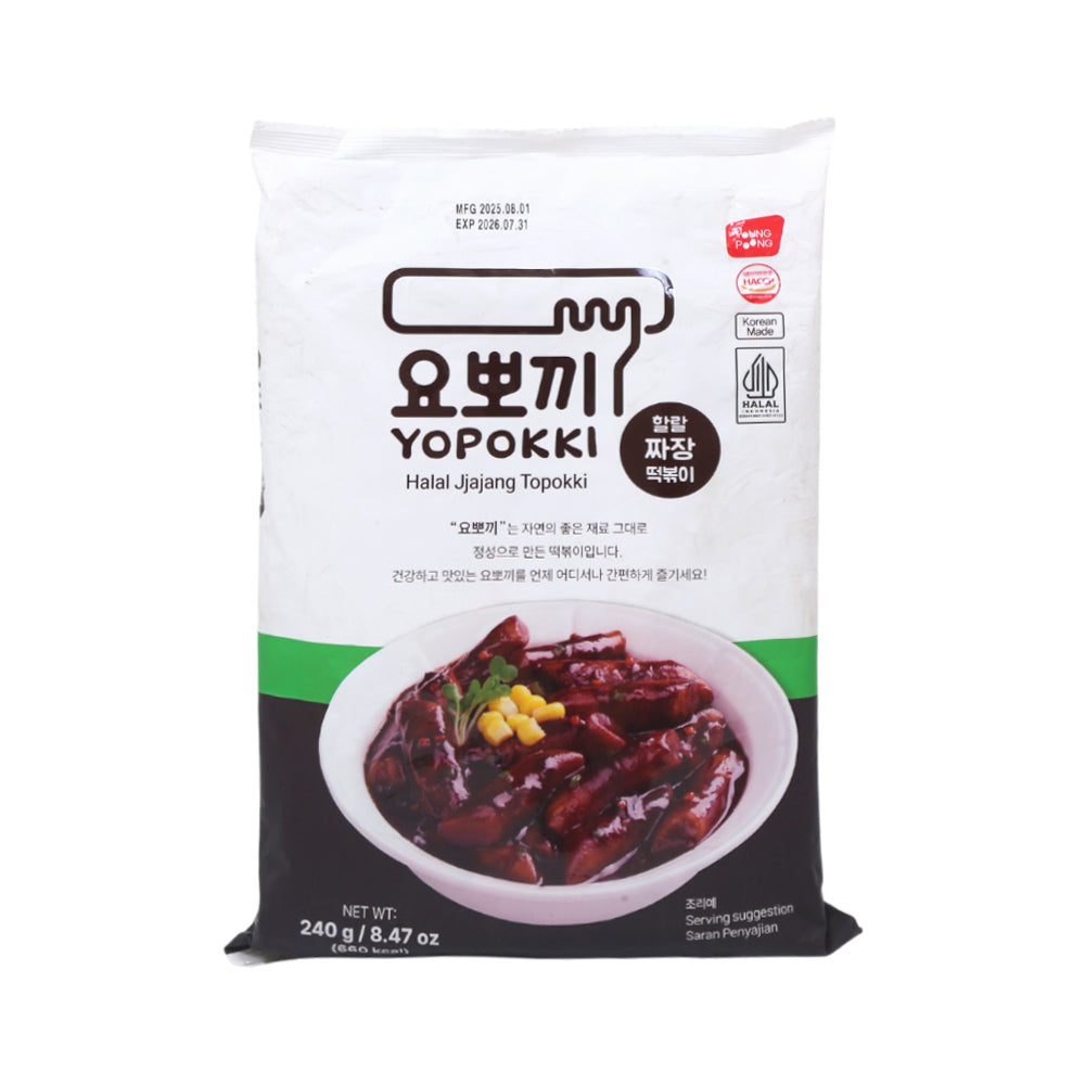 YOPOKKI JJAJANG TOPOKKI RICE CAKE POUCH 280GM
