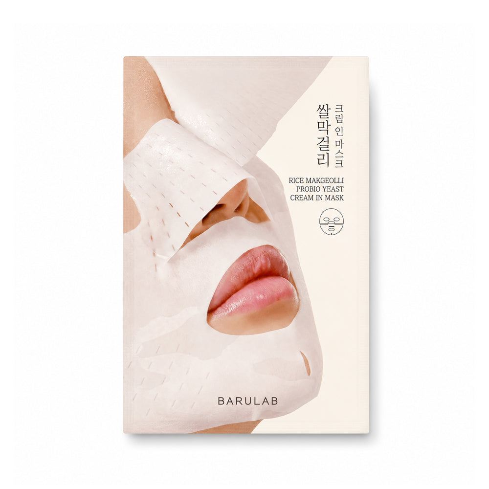 BARULAB RICE MAKGEOLLI PROBIOTIC YEAST CREAM IN MASK 5SHEETS