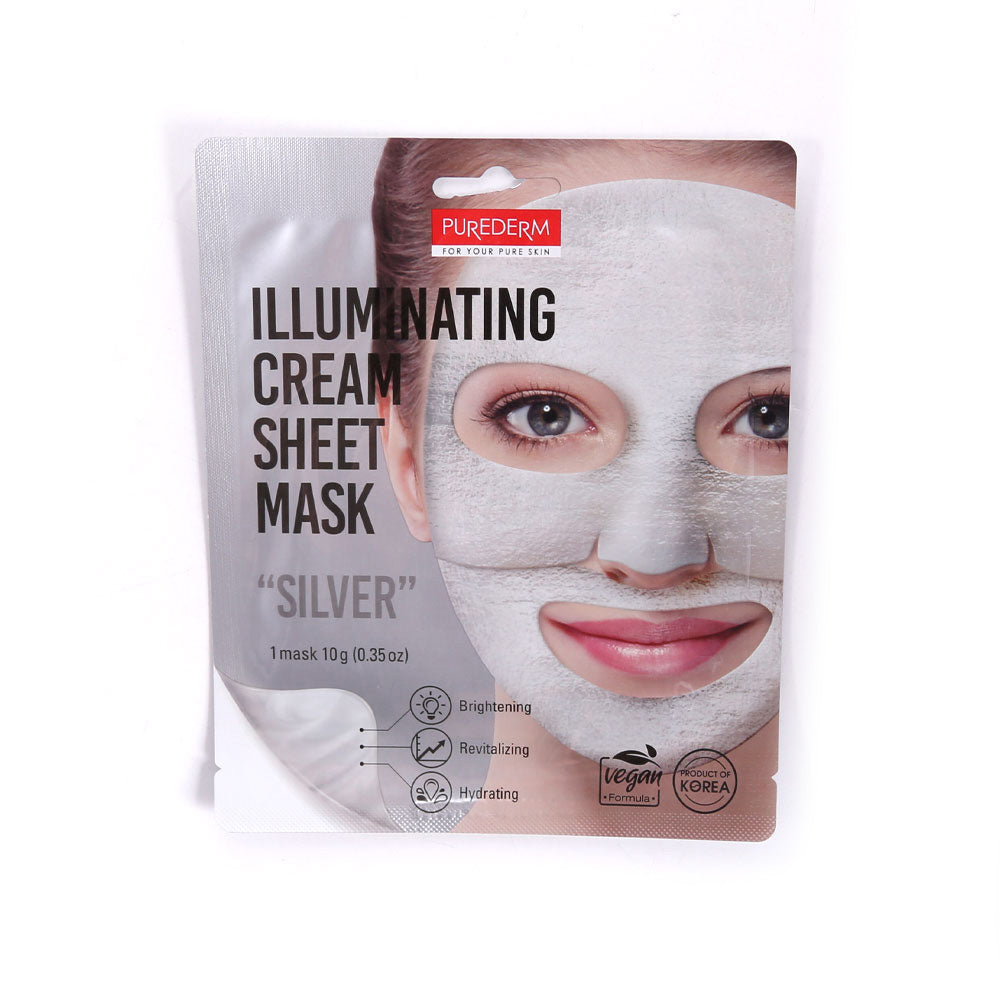 PUREDERM SHEET MASK ILLUMINATING CREAM SILVER ADS836