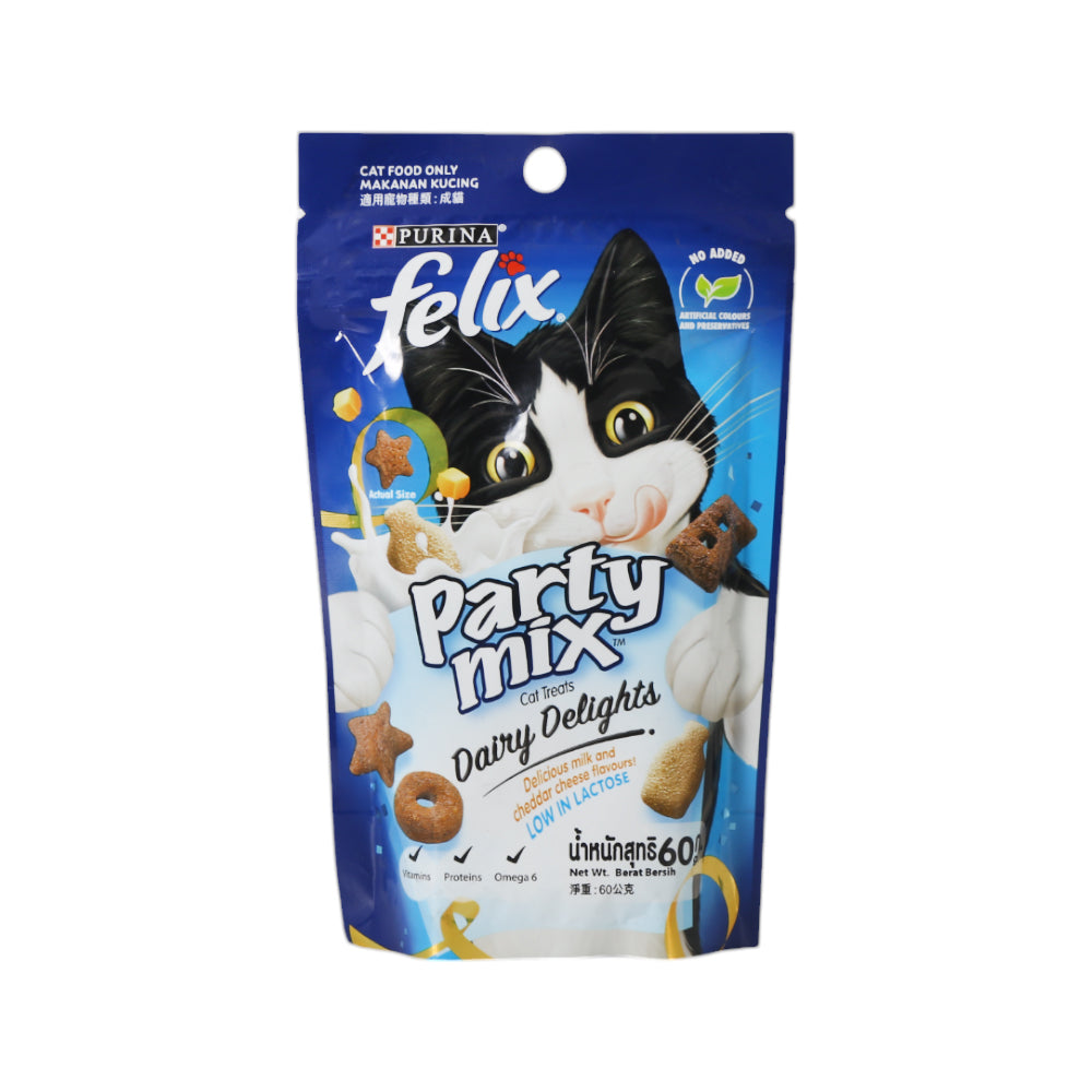 PURINA FELIX CAT FOOD PARTY MIX DAIRY DELIGHTS 60G