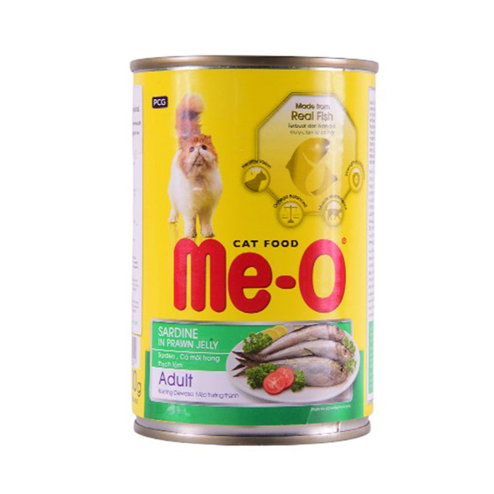 ME-O CAT FOOD SARDINE IN PRAMN JELLY TIN 400 GM BASIC