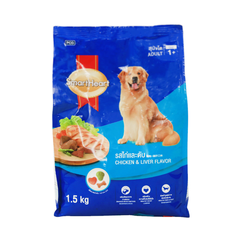 SMART HEART DOG FOOD ADULT CHICKEN & LIVER 1.5 KG