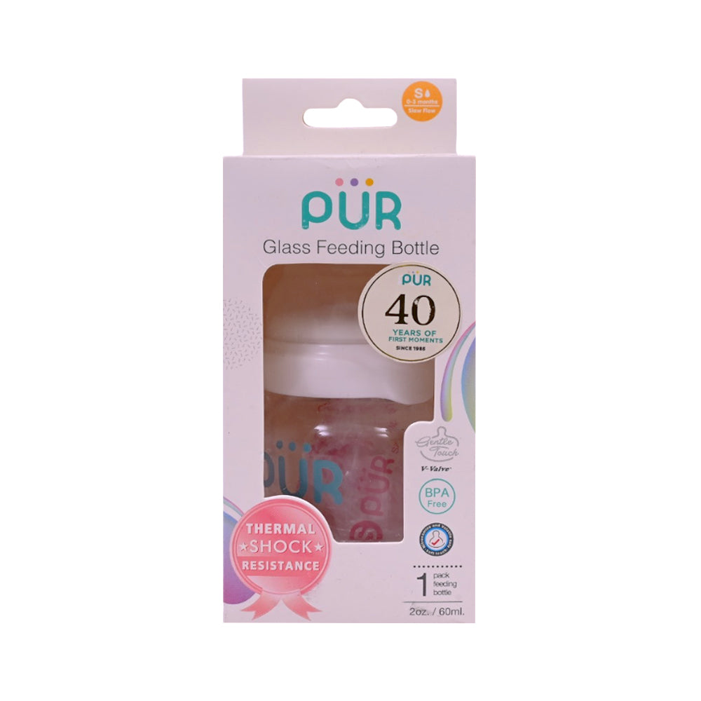 PUR GLASS FEEDING BOTTLE 2 OZ 60ML