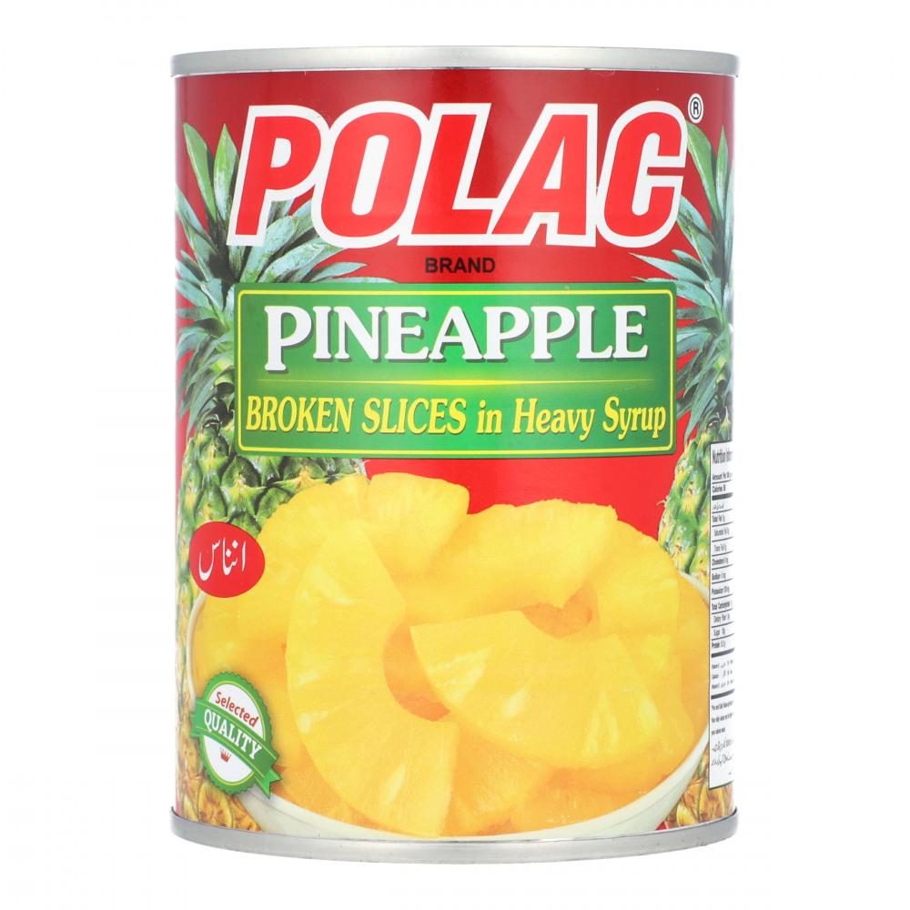 POLAC PINEAPPLE BROKEN SLICES IN HEAVY SYRUP 565 GM