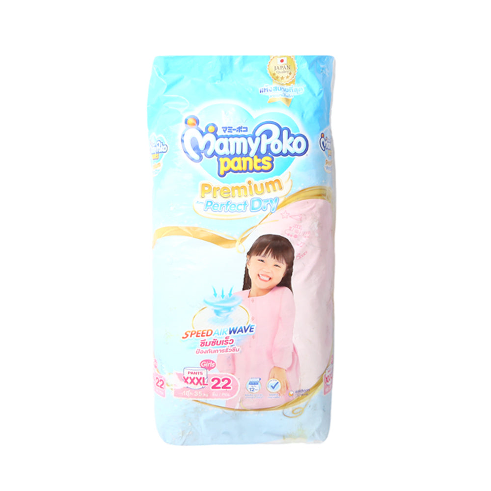 MAMY POKO PANTS PREMIUM GIRL XXXL 22 PC AIR WAVE 18-35 KG