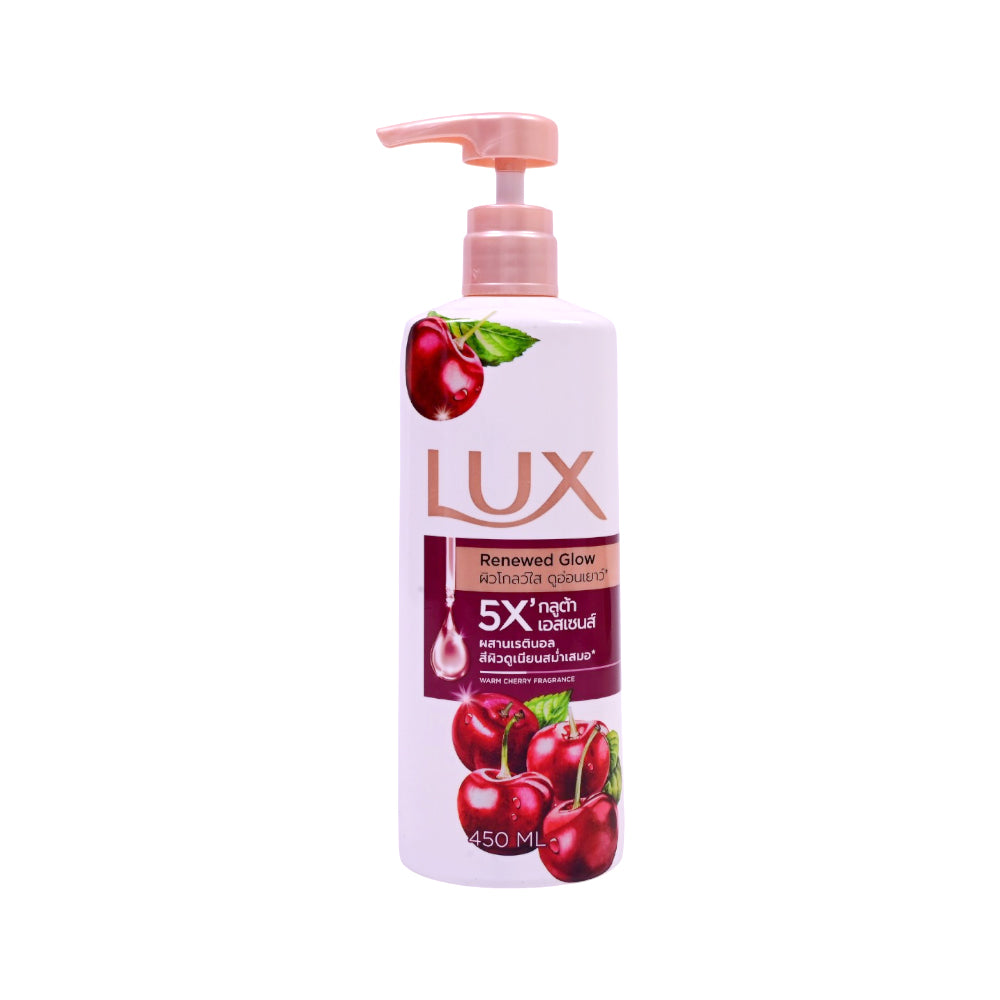 LUX BODY WASH RENEWED GLOW WARM CHERRY FRAGRANCE 450ML