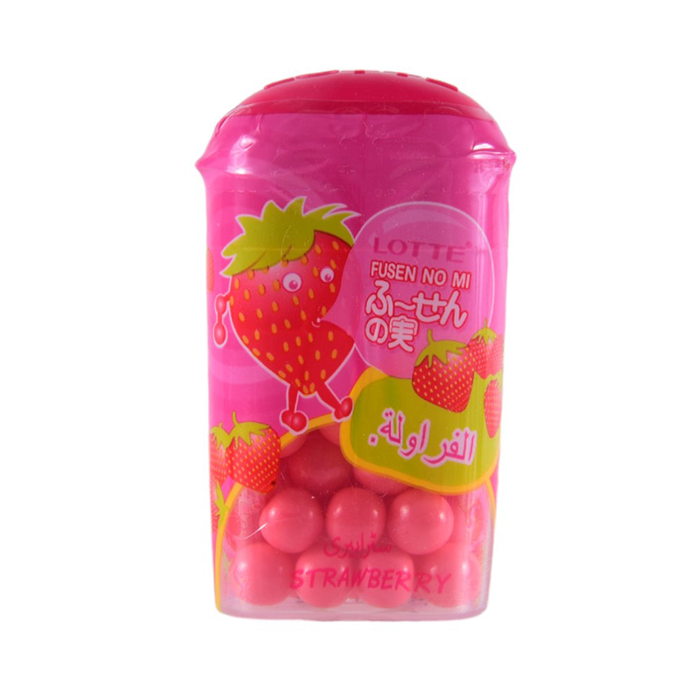 LOTTE FUSEN NO MI BUBBLE GUM STRAWBERRY 15 GM
