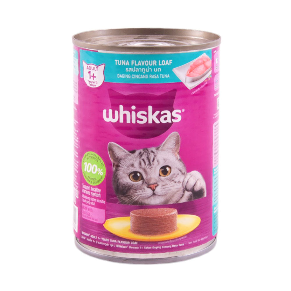 WHISKAS CAT FOOD TUNA LOAF ADULT 1+YEART TIN 400 GM