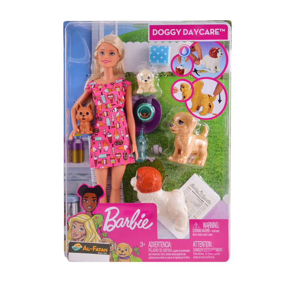 FXH08 BARBIE DOLL WITH DOGGY DAYCARE