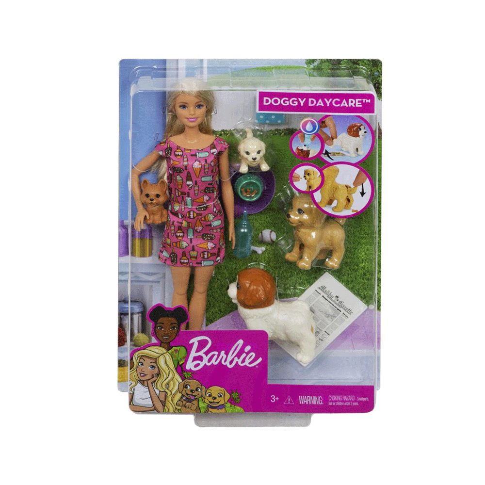 FXH08 BARBIE DOLL WITH DOGGY DAYCARE