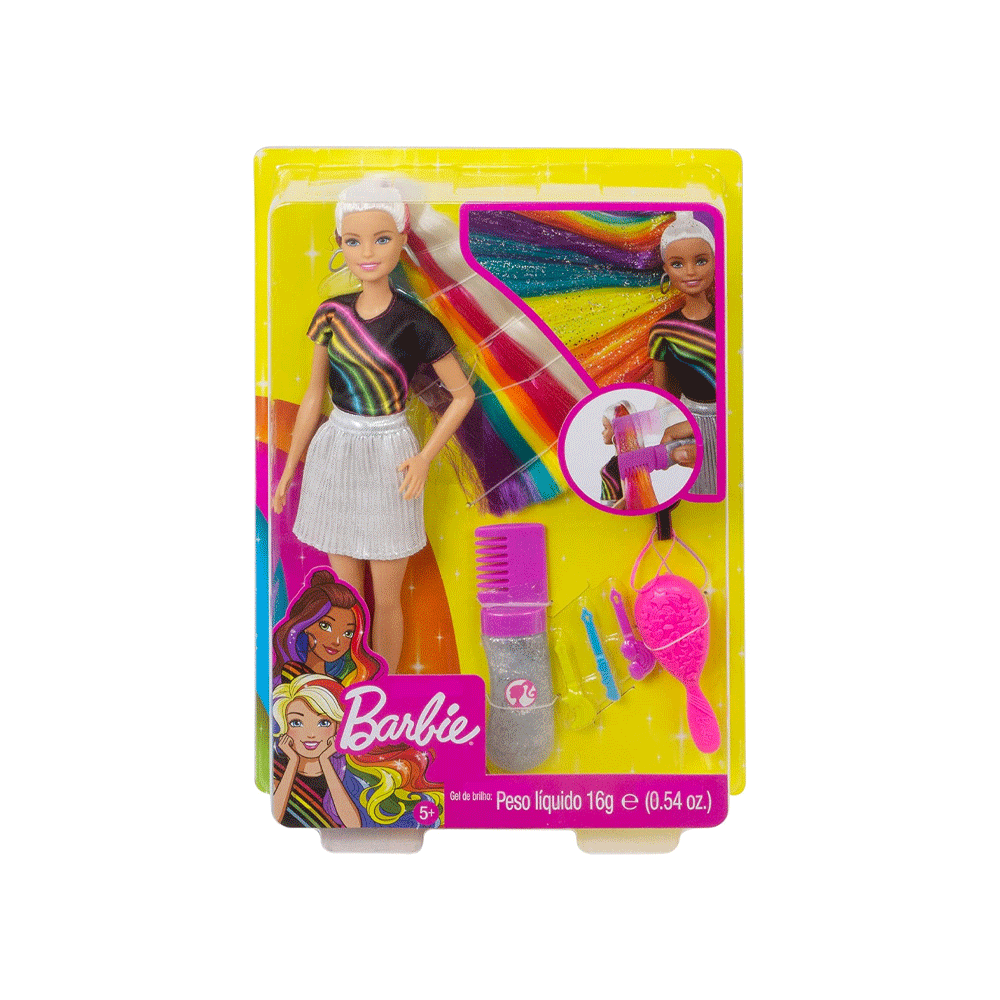 Fxn96 Barbie Doll Rainbow Hair