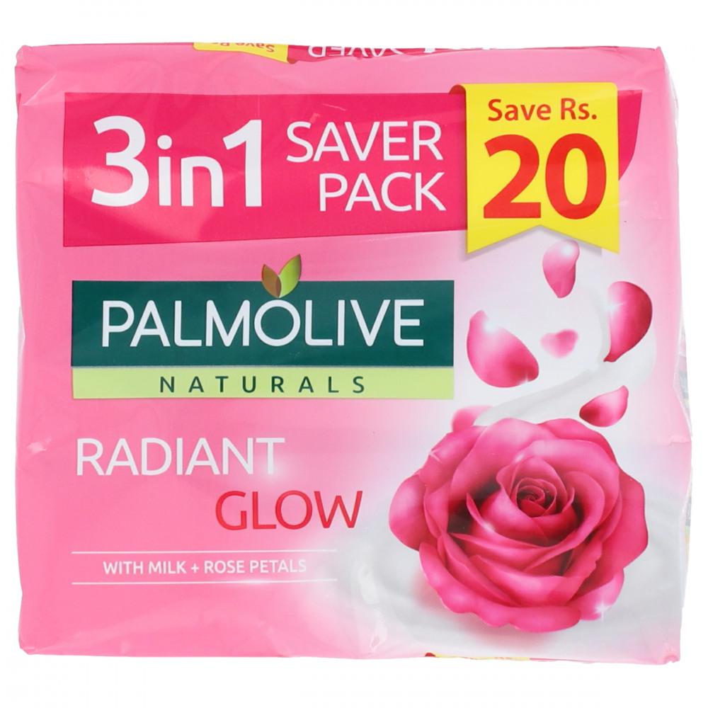 PALMOLIVE SOAP RADIANT GLOW  MILK AND ROSE 3X130 GM
