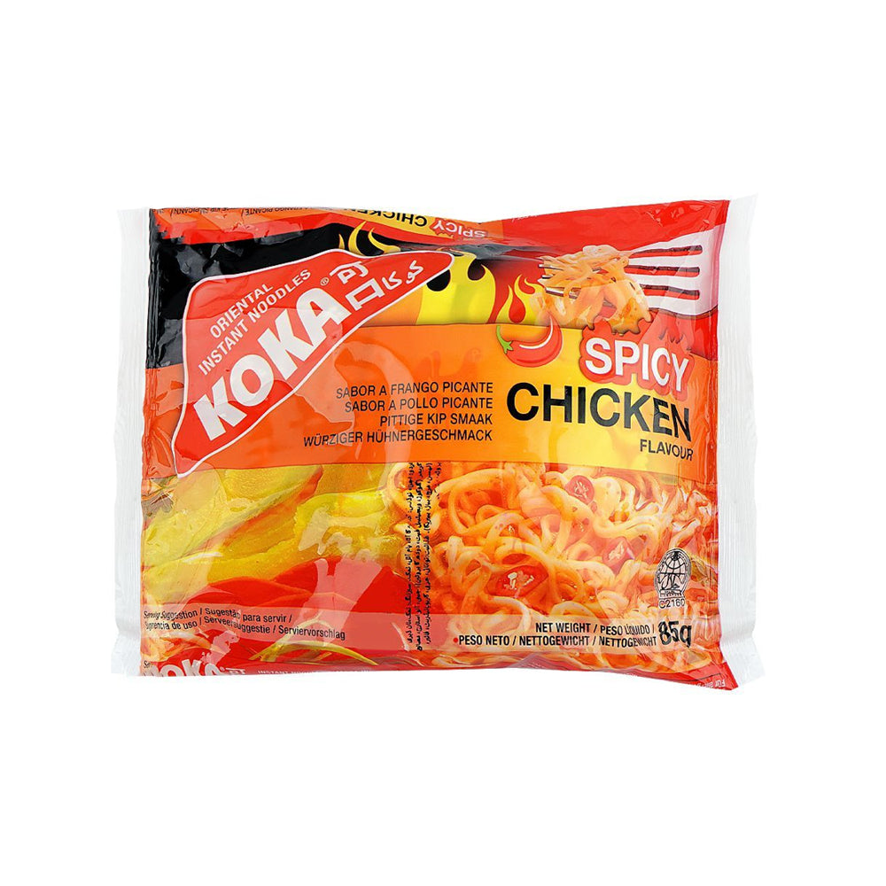 KOKA INSTANT NOODLES POUCH SPICY CHICKEN FLAVOUR 85 GM