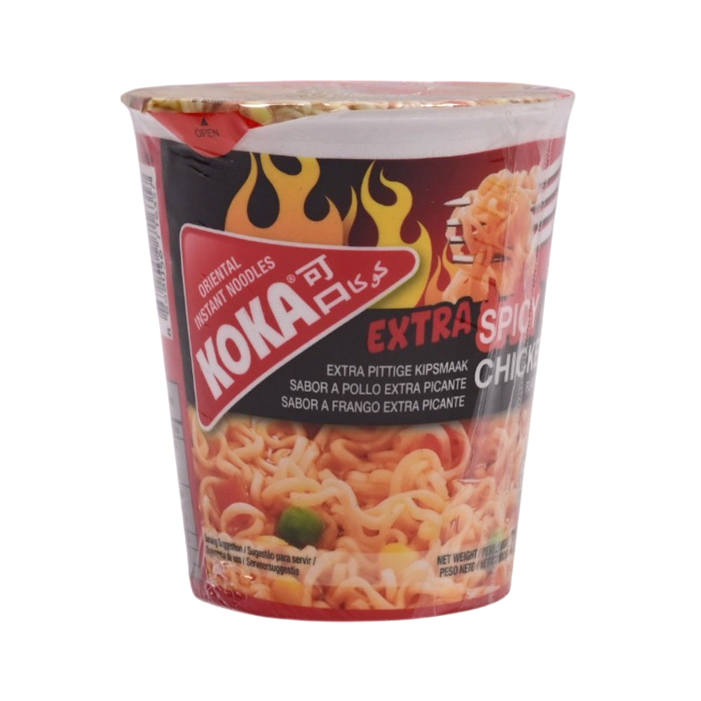 KOKA INSTANT NOODLES CUP EXTRA SPICY CHICKEN FLAVOUR 70 GM