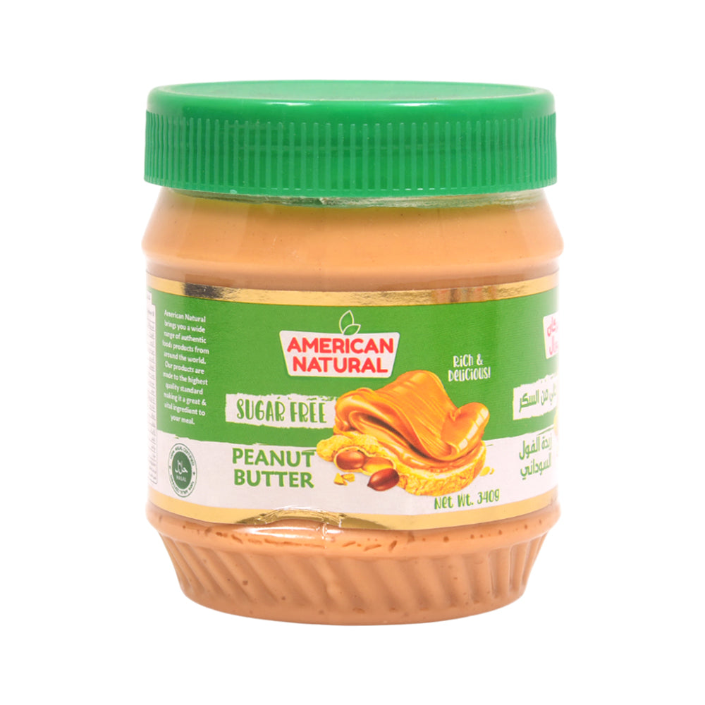 AMERICAN NATURAL PEANUT BUTTER SUGAR FREE 340 GM