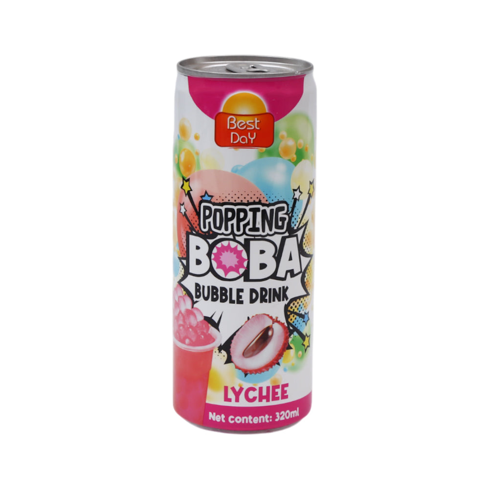 BEST DAY POPPING BOBA BUBBLE DRINK LYCHEE 320 ML
