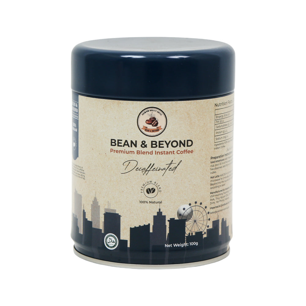 BEAN & BEYOND DECAFFEINATED COFFEE TIN 100G
