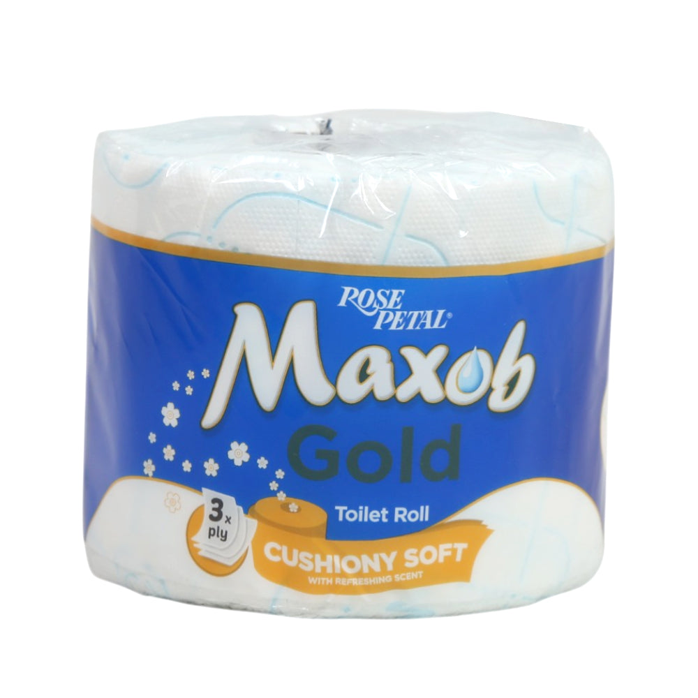 ROSE PETAL TISSUE MAXOB TOILET ROLL GOLD SINGLE